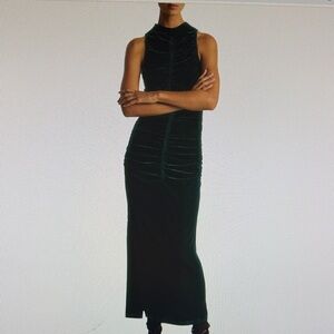 Reiss Niva Velvet Maxi Dress - Teal